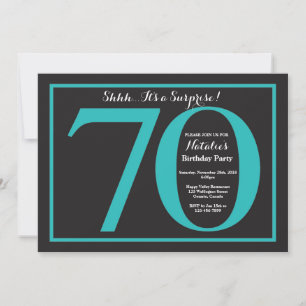 Invitación Sorpresa Cumpleaños 70 Rojo y Negro Pizarra