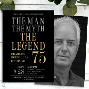 Invitación Sorpresa Cumpleaños 75 El Hombre El Mito La Leyend