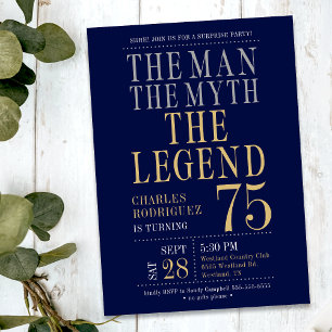 Invitación Sorpresa Cumpleaños 75 El Hombre El Mito La Leyend