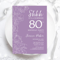 Sorpresa cumpleaños 80 - Floral Púrpura
