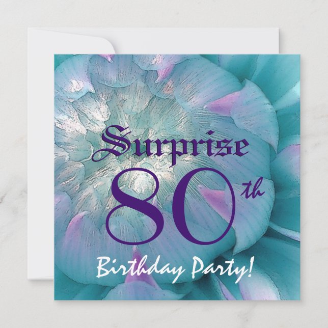 Invitación SORPRESA Dahlia W078 Azul y Púrpura Dahlia W078 (Anverso)