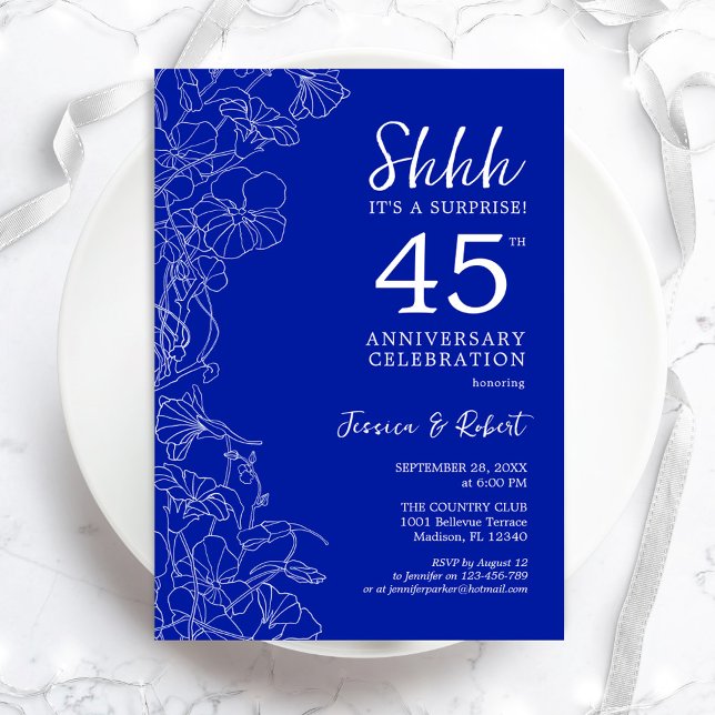 Invitación Sorpresa de 45º Aniversario Blanco Zafiro (Subido por el creador)