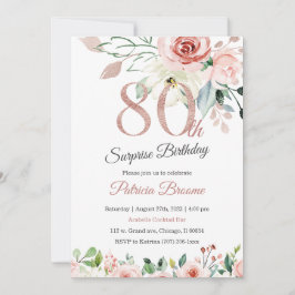 Invitación Sorpresa de 80 cumpleaños para mujeres
