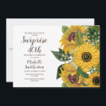Invitación Sorpresa de amarillo blanco girasol 40 cumpleaños<br><div class="desc">Hermosa acuarela color girasol amarillo y marrón floral y verde botánica Sorpresa 40 cumpleaños invitación a fiesta en un fondo blanco con un tipografía de escritura cursiva lindo. Contáctenos para obtener ayuda sobre la personalización o la correspondencia de productos.</div>