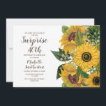 Invitación Sorpresa de amarillo blanco girasol 40 cumpleaños<br><div class="desc">Hermosa acuarela color girasol amarillo y marrón floral y verde botánica Sorpresa 40 cumpleaños invitación a fiesta en un fondo blanco con un tipografía de escritura cursiva lindo. Contáctenos para obtener ayuda sobre la personalización o la correspondencia de productos.</div>