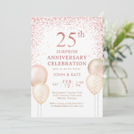 Invitación Sorpresa de Caligrafía Rosa 25 Aniversario