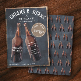 Invitación Sorpresa de Cheers y Cervezas Cumpleaños 50