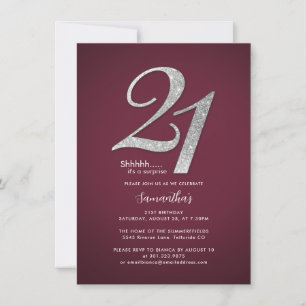 Invitación Sorpresa de cumpleaños 21 moderno minimalista burd