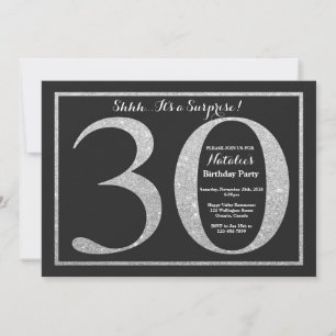 Invitación sorpresa de cumpleaños 30º con brillo p