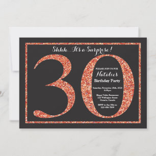 Invitación sorpresa de cumpleaños 30 años con bril