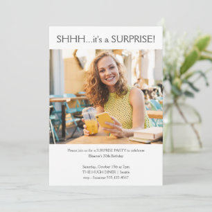 Invitación Sorpresa de Cumpleaños 30 con Foto Personalizada y