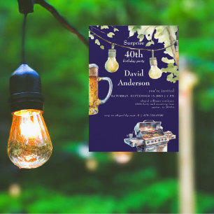 Invitación sorpresa de cumpleaños 40 BBQ de la Mar