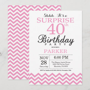 Invitación sorpresa de cumpleaños 40 en Chevron ro