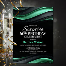 Sorpresa de cumpleaños 40 negro y verde
