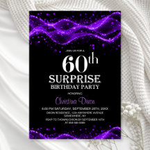 Sorpresa de cumpleaños 60 negro y púrpura