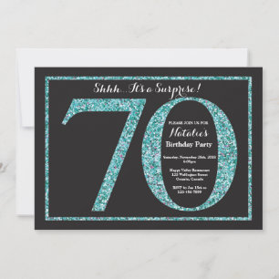 Invitación sorpresa de cumpleaños 70 años con bril