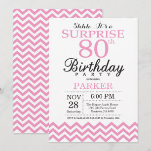 Invitación sorpresa de cumpleaños 80 en Chevron ro