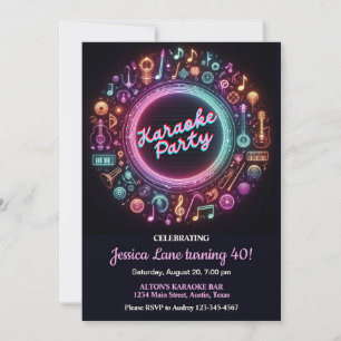 Invitación Sorpresa de cumpleaños con karaoke