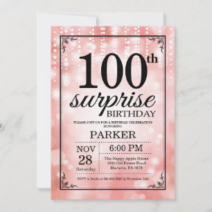 Invitación sorpresa de cumpleaños número 100 con b