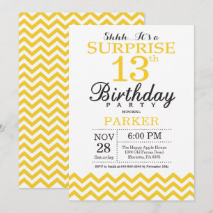 Invitación sorpresa de cumpleaños número 13 con Ch