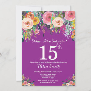 Invitación sorpresa de cumpleaños número 15 con fl