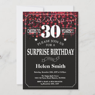 Invitación sorpresa de cumpleaños número 30 con br