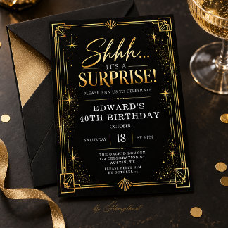 Invitación sorpresa de cumpleaños número 40