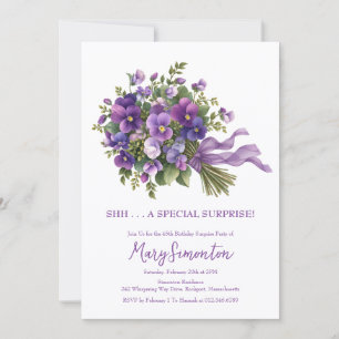 Invitación Sorpresa de cumpleaños número 45 con ramo floral p