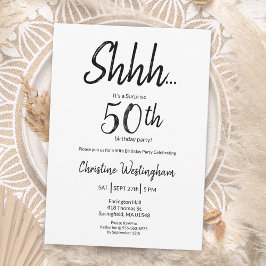 Invitación Sorpresa de cumpleaños número 50 Chic Blanco