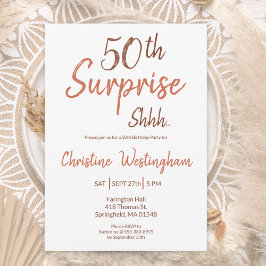 Invitación sorpresa de cumpleaños número 50 con es