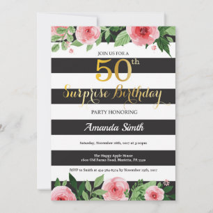 Invitación sorpresa de cumpleaños número 50 para m