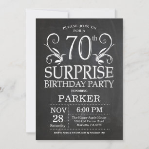 Invitación sorpresa de cumpleaños número 70 en piz
