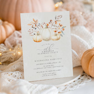 Invitación Sorpresa de cumpleaños número 80 Calabaza blanca d