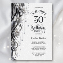 Sorpresa de flores y diamantes para cumpleaños 30