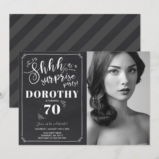 Invitación Sorpresa de la cosecha de cosecha del 70º cumpleañ (Anverso / Reverso)