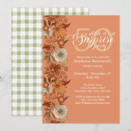Invitación Sorpresa de la flor de otoño de una mujer: 50 años