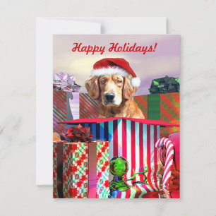 Invitación Sorpresa de Navidad del Golden Retriever