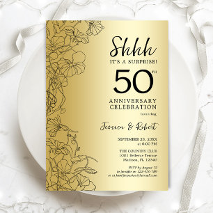Invitación Sorpresa de oro negro 50 aniversario