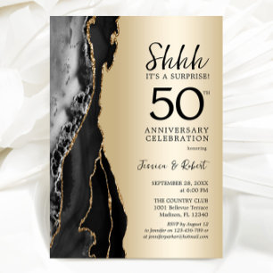 Invitación Sorpresa de oro negro 50 aniversario