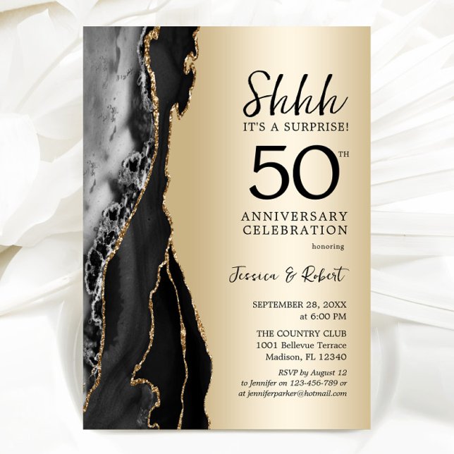 Invitación Sorpresa de oro y negro 50 aniversario (Subido por el creador)