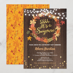 Invitación Sorpresa de otoño fiesta de retiro agradecimientos