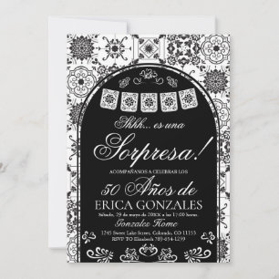 Invitación Sorpresa de Papel Picado Cumpleaños 50