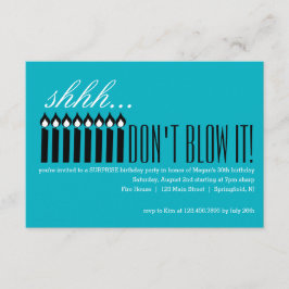 Invitación Sorpresa de velas Shhh... ¡NO LO BLOQUES!