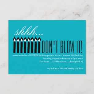 Invitación Sorpresa de velas Shhh... ¡NO LO BLOQUES!