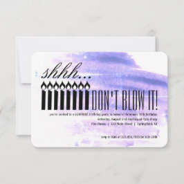 Invitación Sorpresa de velas Shhh... ¡NO LO BLOQUES! Cumpleañ