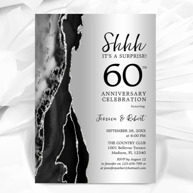 Invitación Sorpresa del 60º aniversario negro plateado (Subido por el creador)