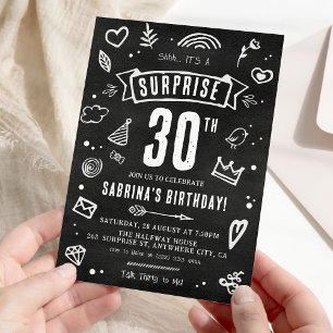 Invitación Sorpresa divertida de cumpleaños número 30 con piz