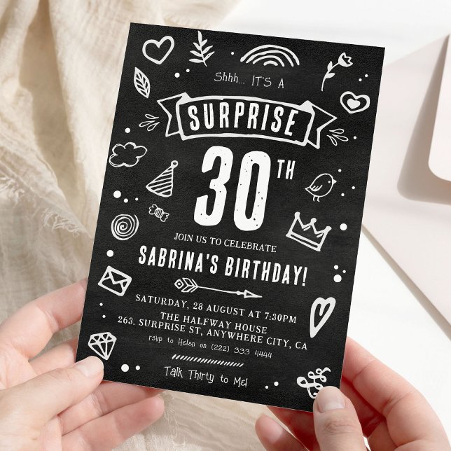 Invitación Sorpresa divertida de cumpleaños número 30 con piz (Subido por el creador)