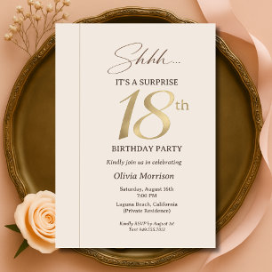 Invitación Sorpresa elegante cumpleaños 18