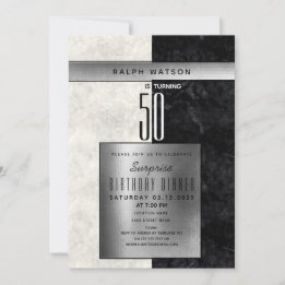 Invitación Sorpresa elegante cumpleaños 50